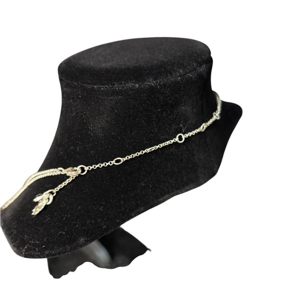 Lucky Brand Blue Beaded Layered Necklace | Silver Tone Y-Drop | 20” - Picture 5 of 5